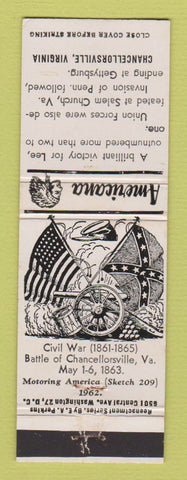 Matchbook Cover - Civil War Perkins Americana Chancellorsville VA