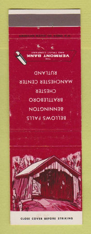 Matchbook Cover - Vermont Bank Bellows Falls Bennington Chester Rutland VT