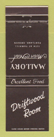 Matchbook Cover - Mallory Motor Hotel Portland OR Driftwood Room