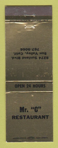 Matchbook Cover - Mr C Restaurant Sun Valley CA