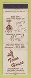 Matchbook Cover - Town House Restaurant San Nose CA