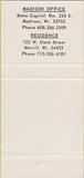 Matchbook Cover - Wisconsin State Senate Clifford Krueger WI 30 Strike