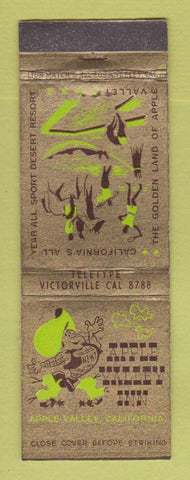Matchbook Cover - Apple Valley Inn CA WEAR