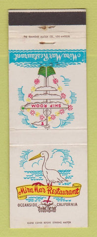Matchbook Cover - Mira Mar Restaurant Oceanside CA