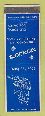Matchbook Cover - Mongo's Mongolian BBQ Bar Los Gatos CA