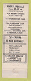 Matchbook Cover - Horseshoe Gardena Club CA Poker Cards