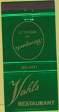 Matchbook Cover - Vahl's Restaurant Alviso CA 30 Strike