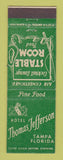 Matchbook Cover - Hotel Thomas Jefferson Tampa FL Stable Room