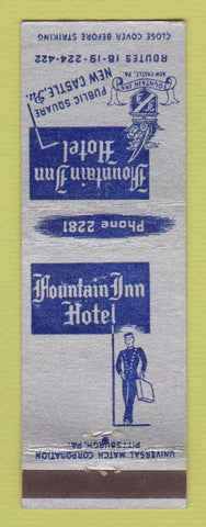 Matchbook Cover - Fountain Inn Hotel New Castle PA bellhop
