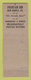 Matchbook Cover - Fountain Inn Hotel New Castle PA bellhop
