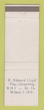 Matchbook Cover - E Edward Lloyd Carpentry Wilson? PA?