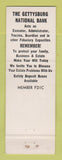 Matchbook Cover - Gettysburg National Bank PA