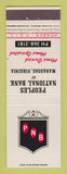 Matchbook Cover - Peoples National Bank Manassas VA