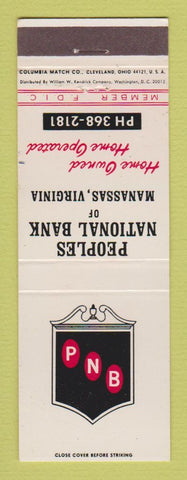 Matchbook Cover - Peoples National Bank Manassas VA