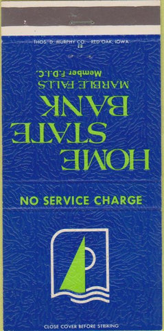 Matchbook Cover - Home State Bank Marble Falls 30 Strike