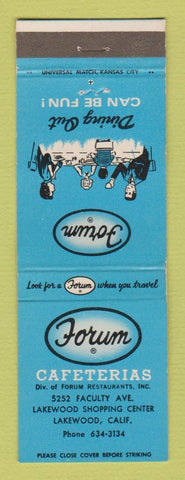 Matchbook Cover - Forum Cafetrias Lakewood CA