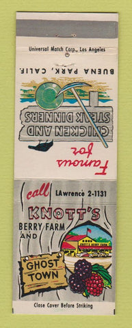 Matchbook Cover - Knott's Berry Farm Ghost Town Buena Park CA