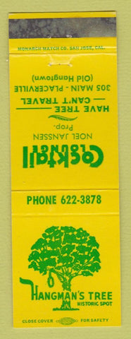 Matchbook Cover - Hangman's Tree Placerville CA WEAR