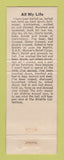 Matchbook Cover - Wildlife Collections Taxidermy Portland OR