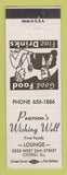 Matchbook Cover - Pearson's Wishing Well Cicero IL
