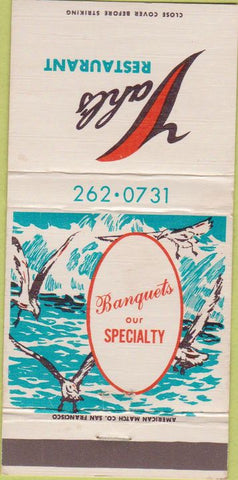 Matchbook Cover - Vahl's Restaurant Alviso CA 30 Strike