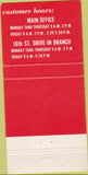 Matchbook Cover - Second National Bank Ashland KY 30 Strike