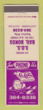 Matchbook Cover - SOS Bail Bonds CA