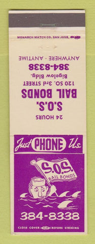 Matchbook Cover - SOS Bail Bonds CA