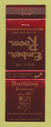 Matchbook Cover - Hearthstone Restaurant Bremerton WA WORN