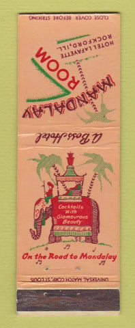 Matchbook Cover - Mandalay Room Hotel LaFayette Rockford IL