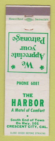 Matchbook Cover - The Harbor Motel Crescent City CA WEAR