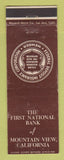 Matchbook Cover - First National Bank of Mountain View CA