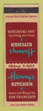 Matchbook Cover - Harvey's Kitchen Restaurant San Francisco CA