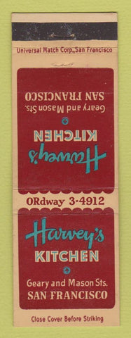 Matchbook Cover - Harvey's Kitchen Restaurant San Francisco CA