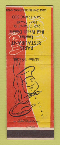 Matchbook Cover - Paris Restaurant San Francisco CA