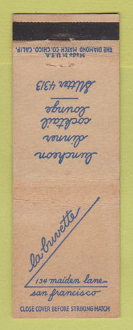Matchbook Cover - La Buvette Restaurant San Francisco CA