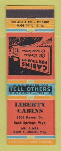 Matchbook Cover - Liberty Cabins Rock Springs WY