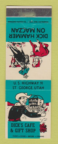 Matchbook Cover - Dick's Cafe Gift Shop St George UT