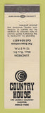 Matchbook Cover - Country House Restaurant Menlo Park CA
