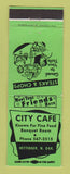 Matchbook Cover - City Cafe Hettinger ND