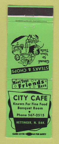 Matchbook Cover - City Cafe Hettinger ND