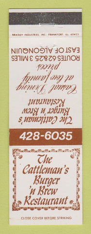 Matchbook Cover - Cattleman's Burger n Brew Restaruant Algonquin IL
