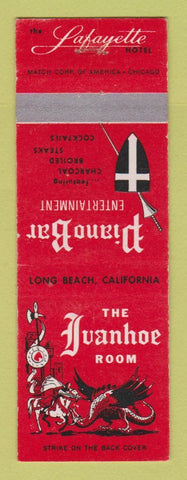 Matchbook Cover - Lafayette Hotel Ivanhoe Room Long Beach CA