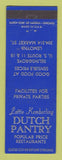 Matchbook Cover - Lottie Kemberling Dutch Pantry Selinsgrove Lemoyne PA