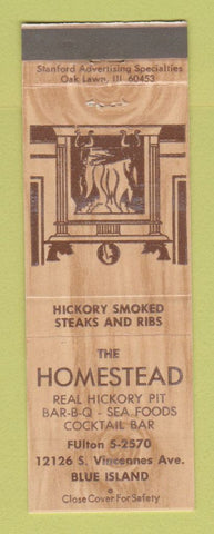 Matchbook Cover - Homestead BBQ Blue Island IL WEAR