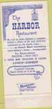 Matchbook Cover - Harbor Restaurant Santa Barbara CA 30 Strike