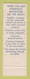 Matchbook Cover - Continental Insurance Company