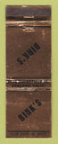 Matchbook Cover - Bink's Oakland CA WEAR