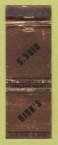 Matchbook Cover - Bink's Oakland CA WEAR