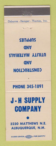 Matchbook Cover - JH Supply Company Albuquerque NM